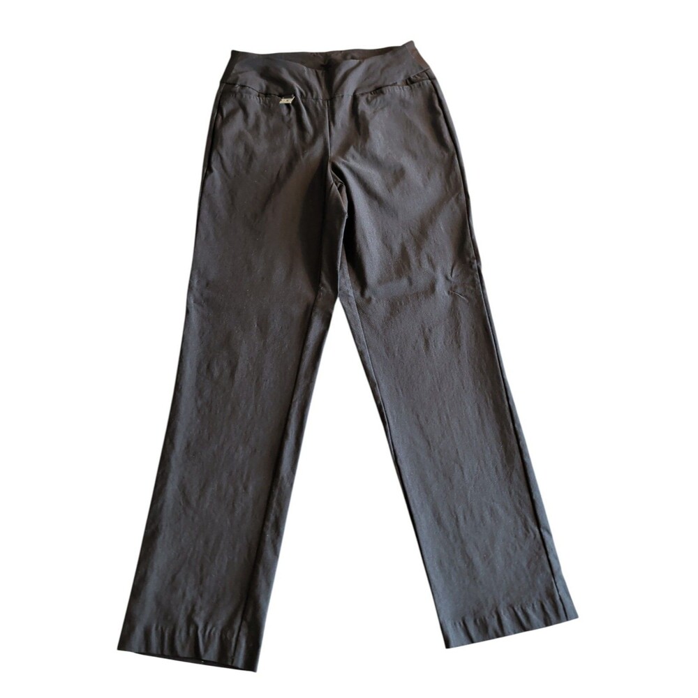 Lulu-B Colorful Cozy  Black Pull-On Stretch Straight Leg Pants Size Small